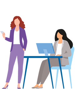 Person p&aring; dator som pratar med l&auml;kare mobil