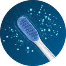 Rensa varsamt bort bel&auml;ggningar p&aring; tungan &ndash; ikon