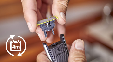 F&ouml;r optimal prestanda p&aring; OneBlade Pro beh&ouml;ver du byta blad var fj&auml;rde m&aring;nad