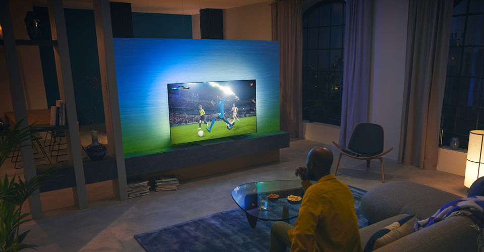 Sportmatch med OLED-TV