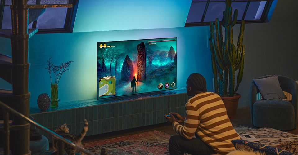 Philips OLED-TV f&ouml;rb&auml;ttrade spelfunktioner