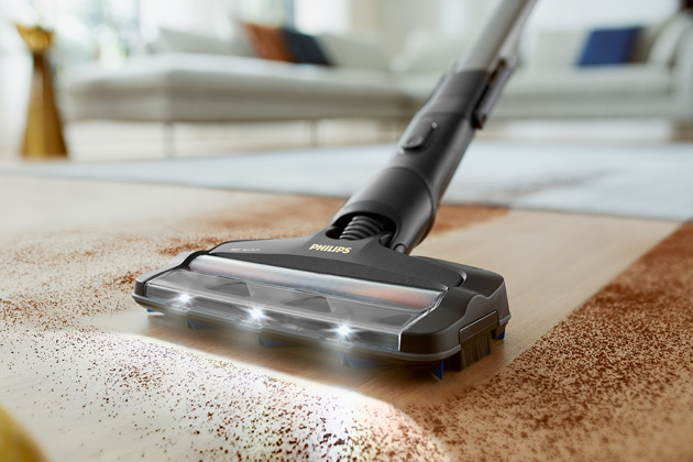 360&deg;-munstycket tar upp smuts och damm fr&aring;n alla sidor