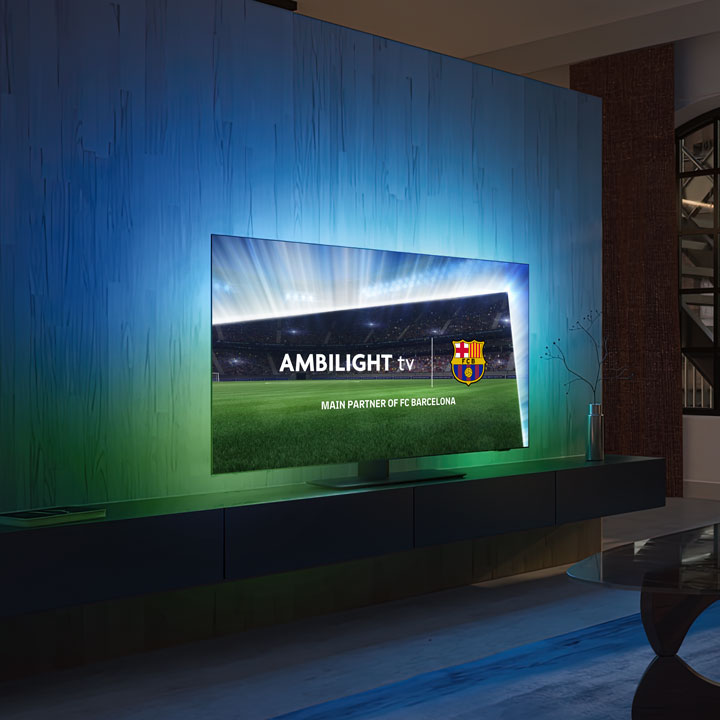 FC Barcelona-matcher med Ambilight-TV-apparater
