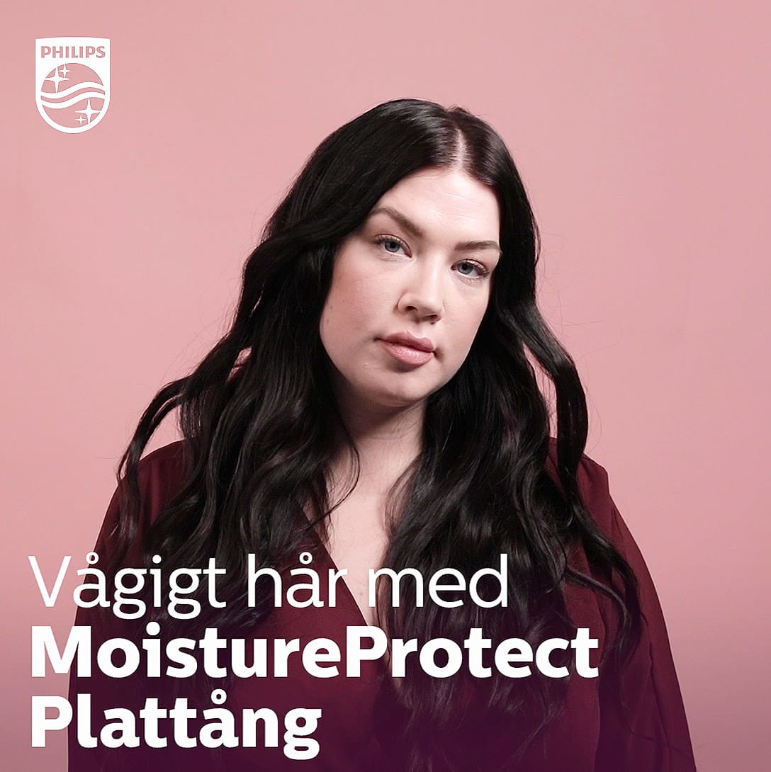 Vågigt hår med MoistureProtect Plattång